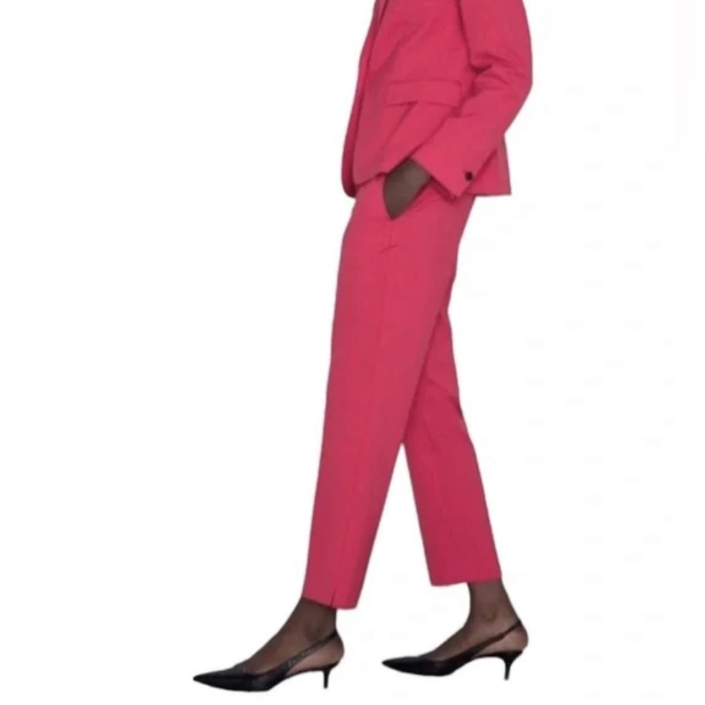 Zara Slit Hem Straight Leg Ankle Trouser Pants - Picture 2 of 2